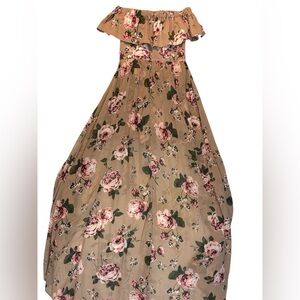 Pink Flutter Sleeve Off-Shoulder Sundress for Weddings